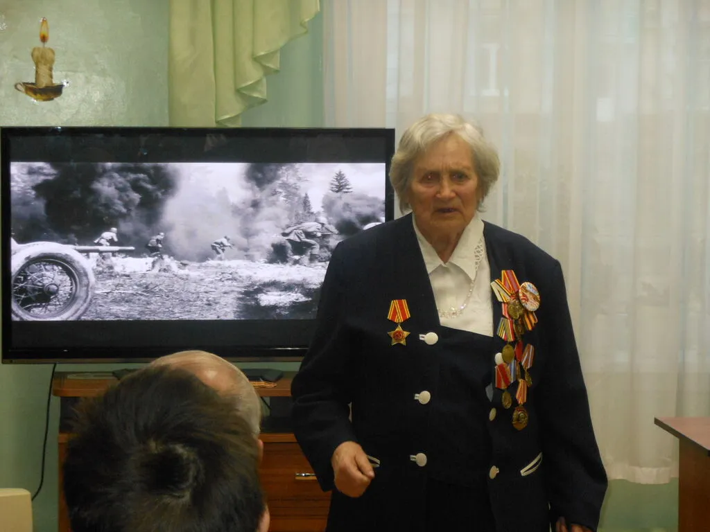 Выступает А. Н. Тестова, участник блокадного Ленинграда